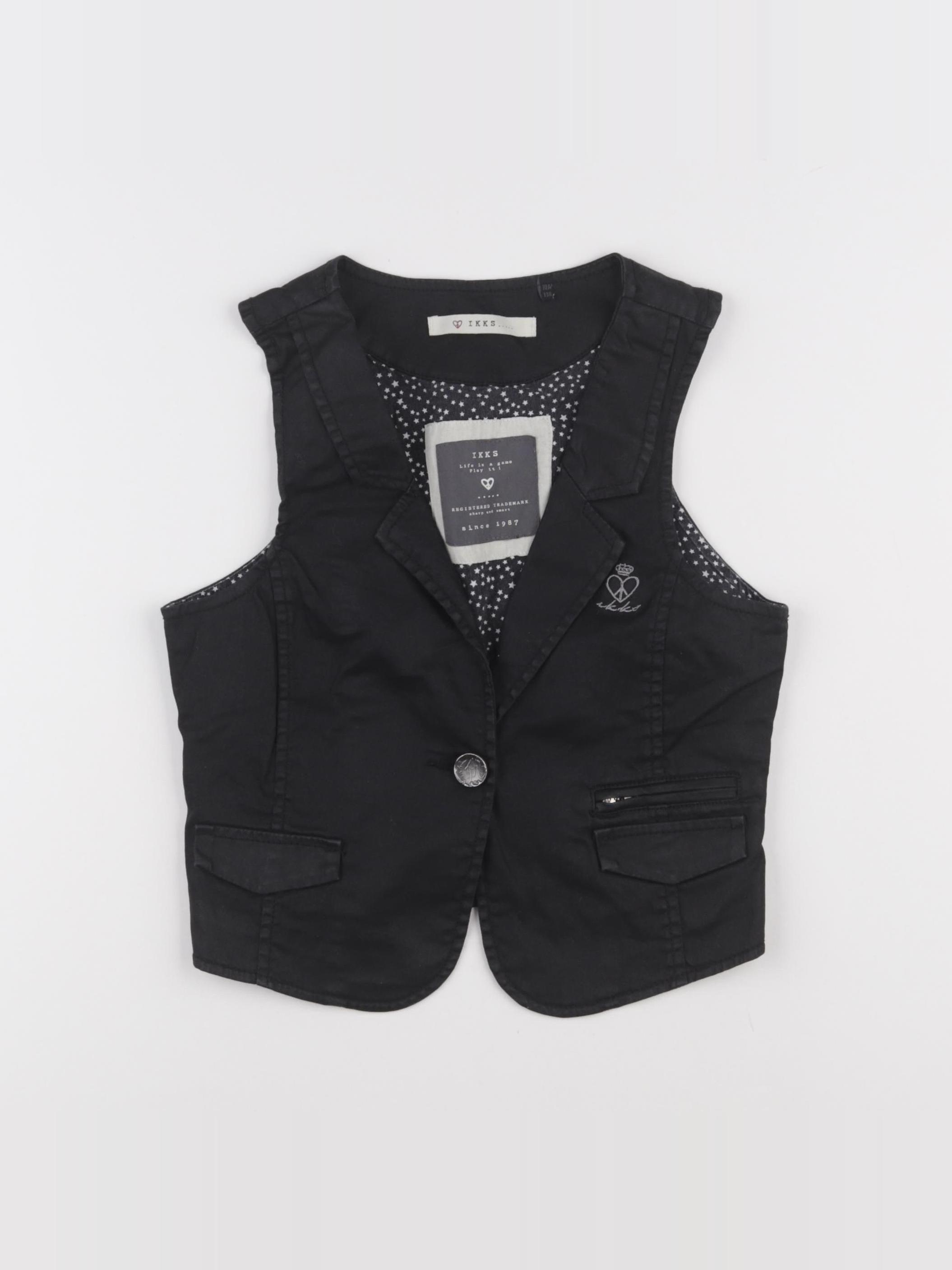 Ikks Gilet Cuir Femme Sans Manche Sleeveless Gilet Noir Ikks Ikks